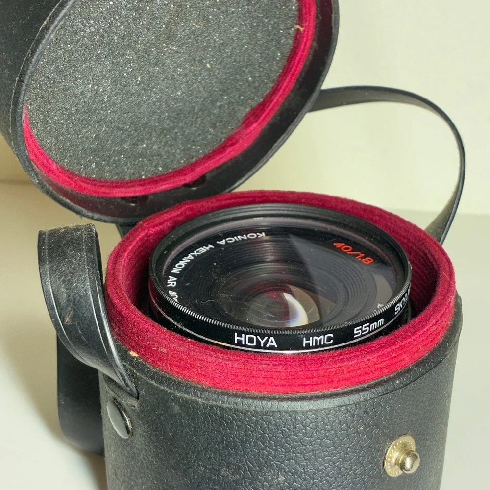 Konica Hexanon AR 40mm f1.8 Pancake Prime Lens AR Mount + HOYA Skylight Filter